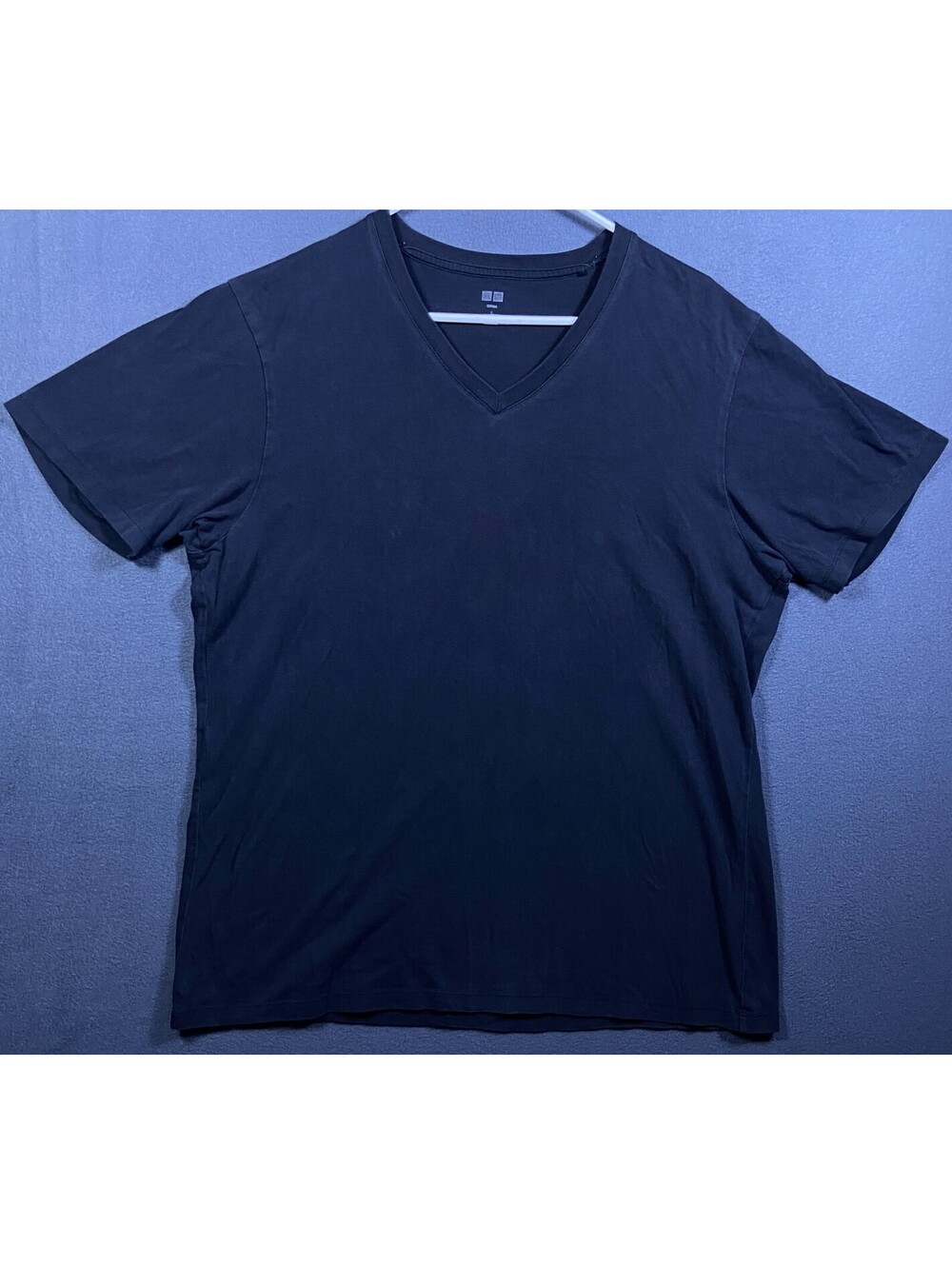 Uniqlo SUPIMA Men's Black Solid Crew Neck Short Sleeve Cotton Regular L T-Shirt